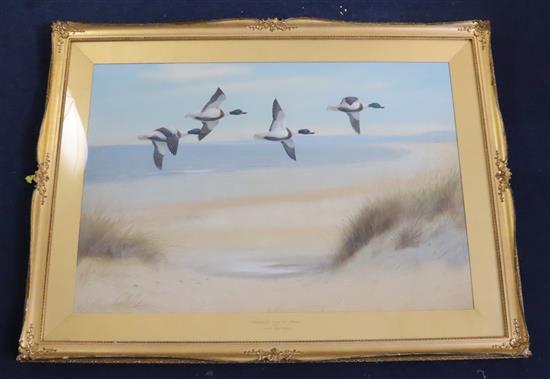 § Philip Rickman (1891-1982) Sheldrake over the Dunes 20 x 29in.